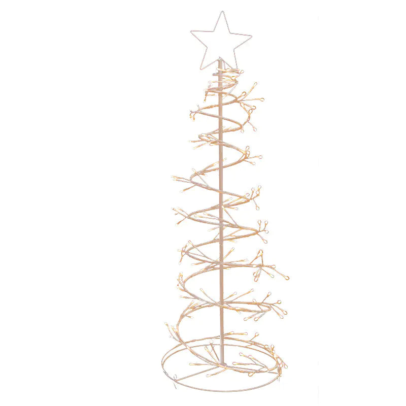 Decorative Christmas tree with star topper on a white background